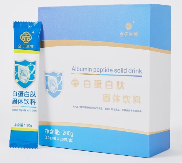 Albumin peptide solid beverage